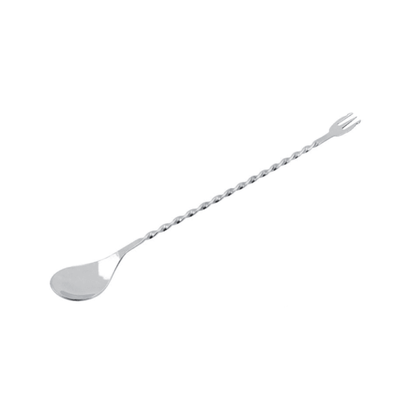 The Bars - Bar spoon con forchettina in acciaio inox cm 28,5