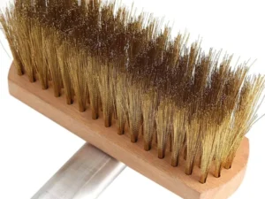 PIAZZA – Spazzolone forno rettangolare 16,5×5,5 cm “ cambio rapido ” – Setole Ottone (manico 150)