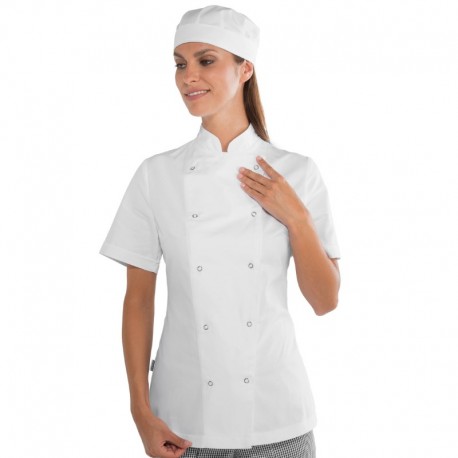 Isacco – GIACCA CUOCO DONNA LADY ESMERALDA ( BOTTONI A PRESSIONE ) Isacco – GIACCA CUOCO DONNA LADY ESMERALDA ( BOTTONI A PRESSIONE )
