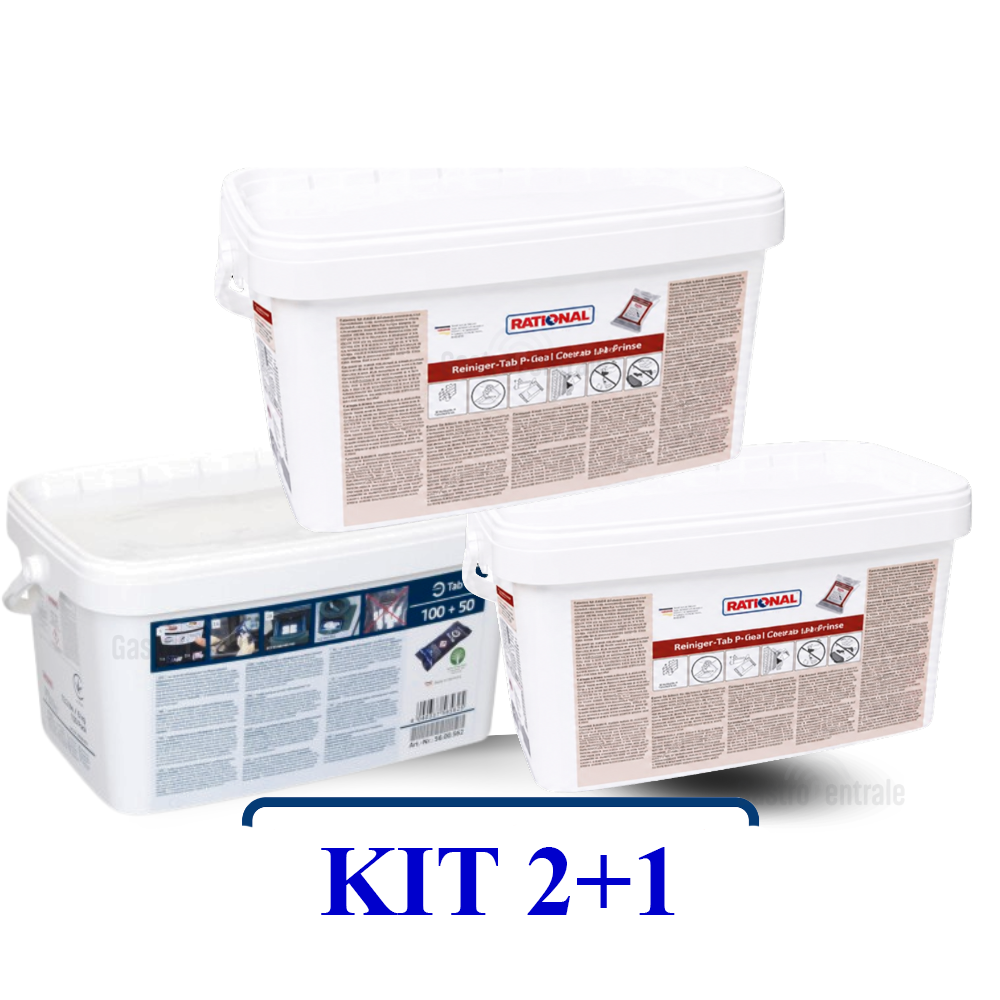 KIT Pastiglie Detergenti RATIONAL 2 Rossi e 1 Blu per SelfCookingCenter® e CombiMaster® Plus. KIT Pastiglie Detergenti RATIONAL 2 Rossi e 1 Blu per SelfCookingCenter® e CombiMaster® Plus.