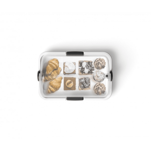 Biesse - Vetrinetta Polybox piccolo bianco Polybox singolo apribile da due lati. Utilizzabile come portapane, brioches, biscotti o ideale per servire snack e stuzzichini durante gli aperitivi. Lavabile in lavastoviglie, BPA Free. Design e produzione 100% Made in Italy.