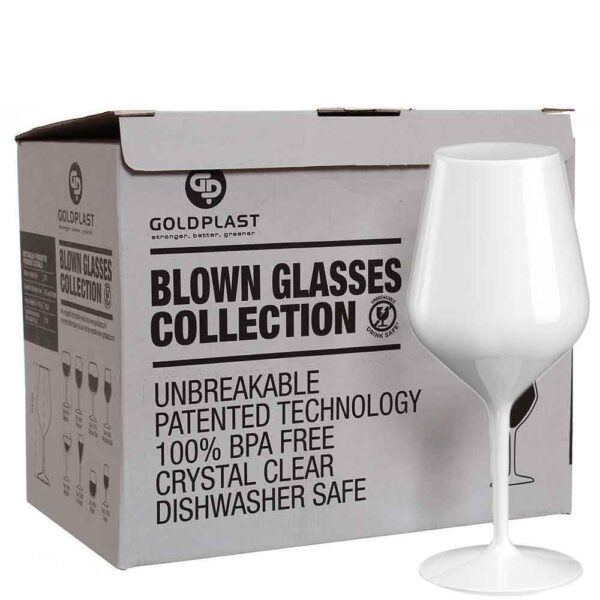 GoldPlast - Calice Wine Cocktail in Policarbonato Bianco 470 cc - Set 6 pz