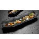 Leone - Piatto Stone Melamina Nero 26x8,5 cm