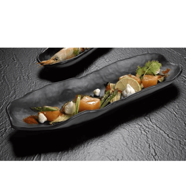 Leone - Piatto Stone Melamina Nero 26x8,5 cm