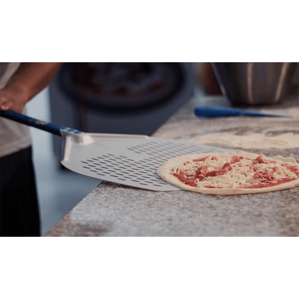 GiMetal - Pala Pizza Rettangolare Forata 33x33cm Manico 150cm - ARRETURCOM  SHOP