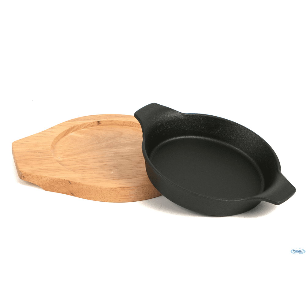 tognana mini padella ghisa base legno cm 15