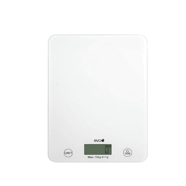 Eva - Bilancia Digitale in Vetro Bianco 15kg/1g