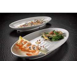 Leone – Vassoio Ovale Bianco in Melamina 49,5×23 cm