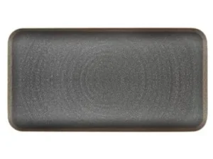 Touch-Mel – Vassoio Rettangolare Rena Nera in Melamina 38×19 cm