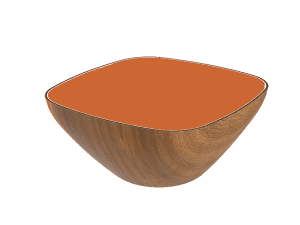 Robex - Ciotola Quadrata Svasata Mogano/Arancio 25 cm