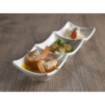 Leone - Coppetta Tre Scomparti in Melamina Bianca 24,5x8,5 cm