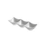 Leone - Coppetta Tre Scomparti in Melamina Bianca 24,5x8,5 cm