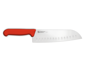 Sanelli Ambrogio - Coltello Santoku Alveolato 20 cm Supra - Manico Rosso