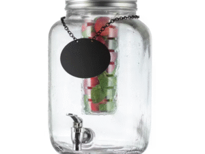 TableCraft - Dispenser in Vetro con Rubinetto 7,5Lt Completo di Supporto