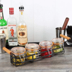 TableCraft - Porta Barattoli in Filo con 4 Barattoli da 350ml