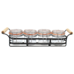 TableCraft - Porta Barattoli in Filo con 4 Barattoli da 350ml
