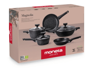 Moneta - Batteria Induzione Magnolia Stone Black - 8 Pezzi