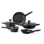 Moneta - Batteria Induzione Magnolia Stone Black - 8 Pezzi