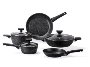 Moneta - Batteria Induzione Magnolia Stone Black - 8 Pezzi