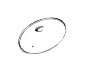 Moneta - Coperchio in Vetro con Bordo in Acciaio Inox