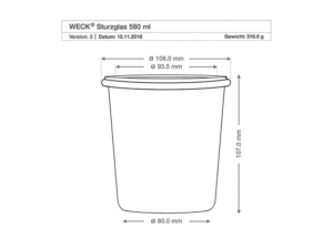 Weck - Vasetto in Vetro con Coperchio 580 ml