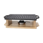 Tognana - Piastra Grill in Ghisa con Base in Legno 33x20 cm