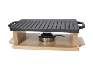Tognana - Piastra Grill in Ghisa con Base in Legno 33x20 cm