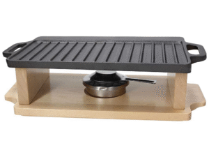 Tognana - Piastra Grill in Ghisa con Base in Legno 37x23 cm