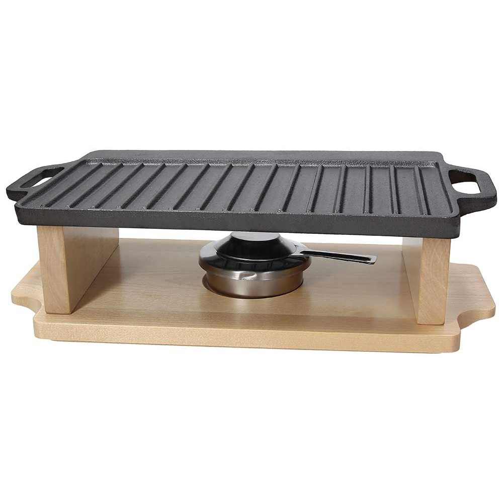 Tognana - Piastra Grill in Ghisa con Base in Legno 37x23 cm Tognana - Piastra Grill in Ghisa con Base in Legno 37x23 cm
