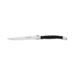 Laguiole - Coltello Bistecca Premium Nero Lama Seghettata 11 cm - Set 6 pz
