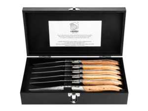Laguiole - Coltello Bistecca Luxury Oak Stonewash Lama 10,5 cm - Set 6 pz