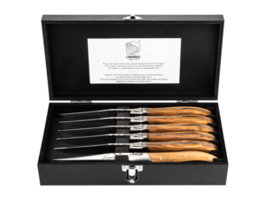 Laguiole - Coltello Bistecca Luxury Olive Wood Lama 10,5 cm - Set 6 pz