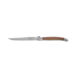 Laguiole - Coltello Bistecca Premium Marrone Chiaro Lama Seghettata 11 cm - Set 6 pz