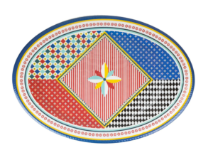 Vesta - Vassoio Ovale Decor Foulard in Melamina 50,4x35,6 cm