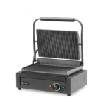 Hendi - Piastra/Grill per Panini Rigata Nera - 2200W