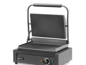 Hendi - Piastra/Grill per Panini Rigata Nera - 2200W