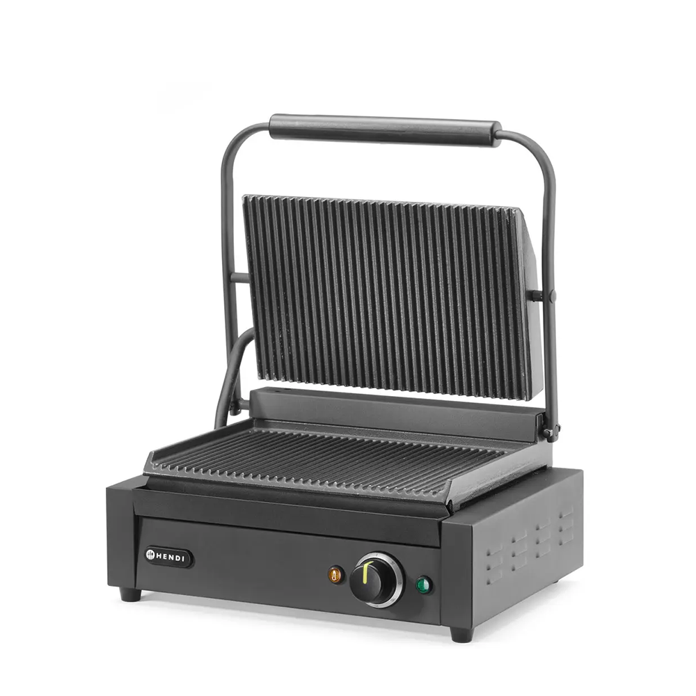 Hendi - Piastra/Grill per Panini Rigata Nera - 2200W Hendi - Piastra/Grill per Panini Rigata Nera - 2200W