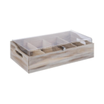 APS - Contenitore Portaposate in Legno con Coperchio 51x28 cm