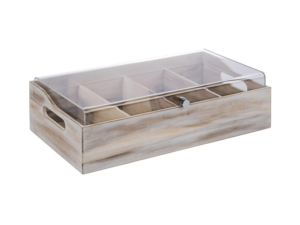 APS - Contenitore Portaposate in Legno con Coperchio 51x28 cm