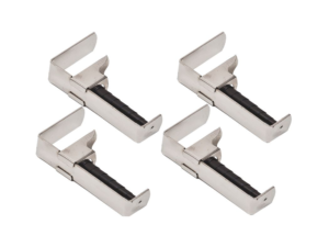 Eva - Fermatovaglie a Molla in Acciaio Nichelato - Set 4 pz