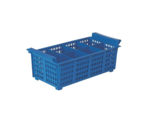 Karel - Cestello Portaposate a 8 Scomparti Blu 43x20,5 cm