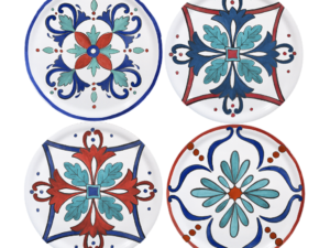 Saturnia – Piatto Pizza Margot 33 cm Decori Assortiti – Set 4 pz
