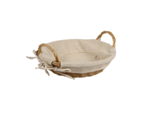 Kesper - Cestino Pane Tondo con Rivestimento in Tessuto e Maniglie Ø23 cm