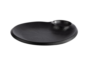 APS - Piatto Snack in Melamina Nera 30x25 cm