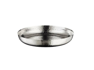 Leone - Vassoio Tondo Martellato in Acciaio Inox 30 cm