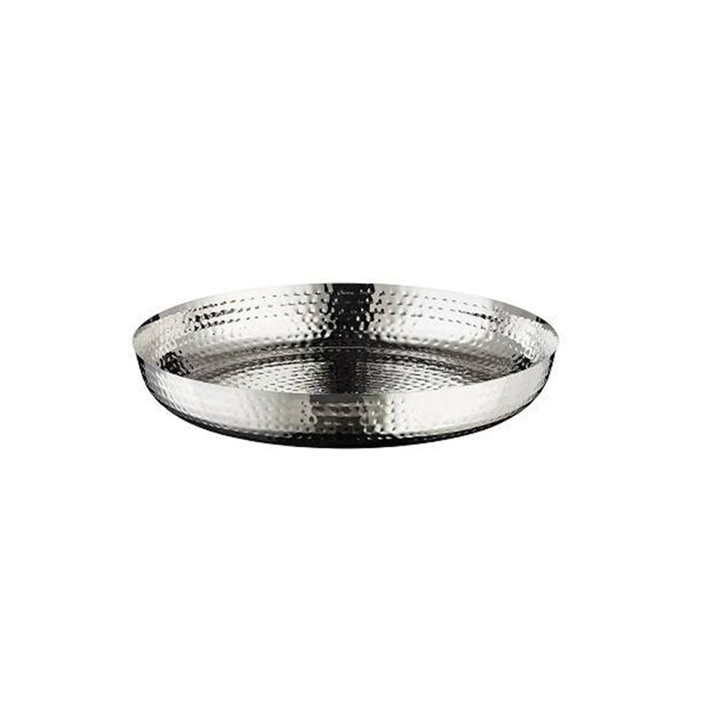 Leone - Vassoio Tondo Martellato in Acciaio Inox 30 cm Leone - Vassoio Tondo Martellato in Acciaio Inox 30 cm