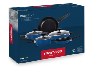 Moneta - Batteria Induzione Blue Note con Fondo Spazzolato - 8 Pezzi