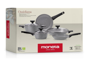 Moneta - Batteria Induzione Ossidiana Stone - 8 Pezzi